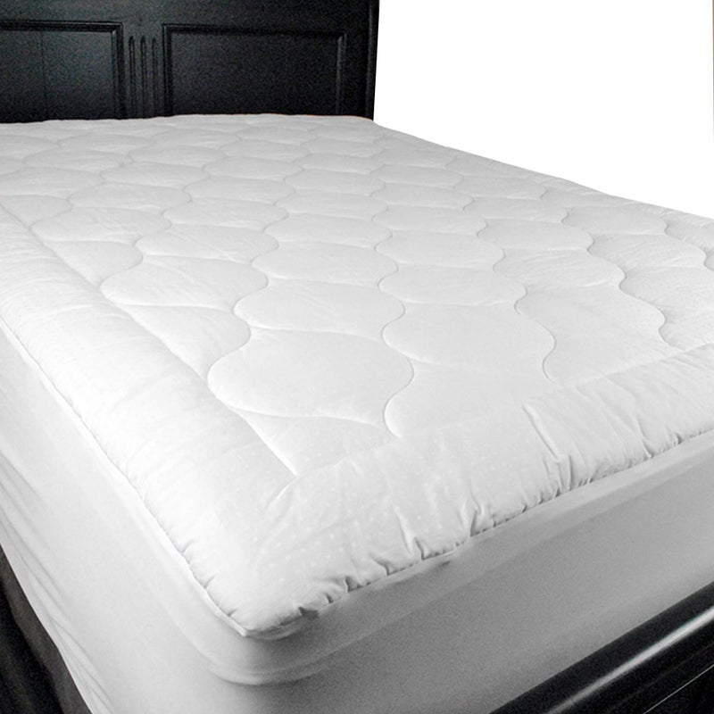 DII Plush Cotton Bed Covering Mattress Pad, Queen, White - Image 1